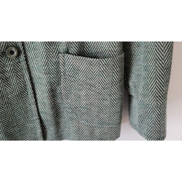 Jantzen Womans Sz. 12 Blazer Jacket 1970s Tweed Zig Zag Green Vintage U.S. Made - Picture 6 of 12